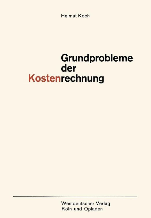 Produktbild: Grundprobleme der Kostenrechnung