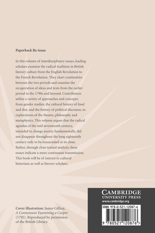 Produktbild: Radicalism in British Literary Culture, 1650 1830