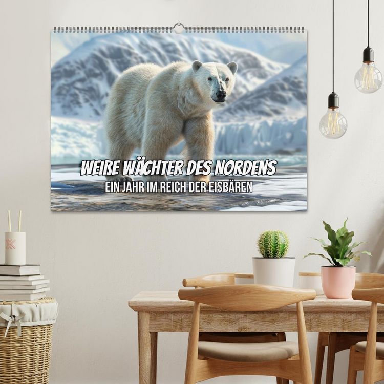 Produktbild: Wei&szlig;e W&auml;chter des Nordens: Ein Jahr im Reich der Eisb&auml;ren (Wandkalender 2026 DIN A2 quer), CALVENDO Monatskalender