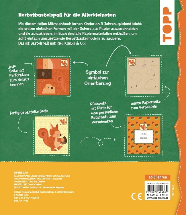 Produktbild: Das Verbastelbuch f&uuml;r die Allerkleinsten. Schneiden und Kleben. Herbst