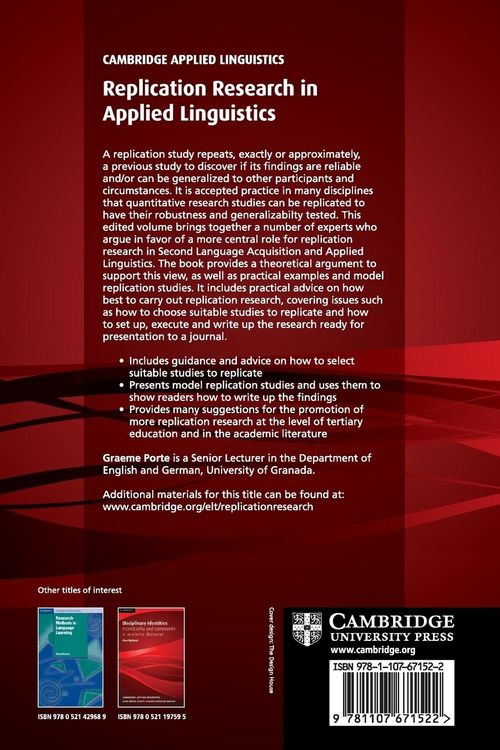 Produktbild: Replication Research in Applied Linguistics