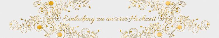 Produktbild: URSUS 5 Banderolen "Einladung zu unserer Hochzeit", wei&szlig;/gold