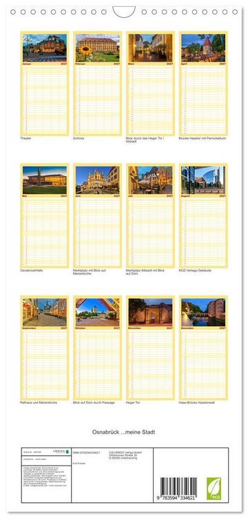 Produktbild: Familienplaner 2027 - Osnabr&uuml;ck...meine Stadt mit 5 Spalten (Wandkalender, 21 x 45 cm) CALVENDO