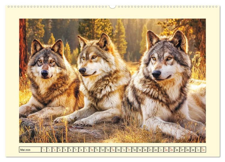 Produktbild: Herzschlag der Wildnis. W&ouml;lfe zwischen Legende, Freiheit und Anmut (hochwertiger Premium Wandkalender 2026 DIN A2 quer), Kunstdruck in Hochglanz