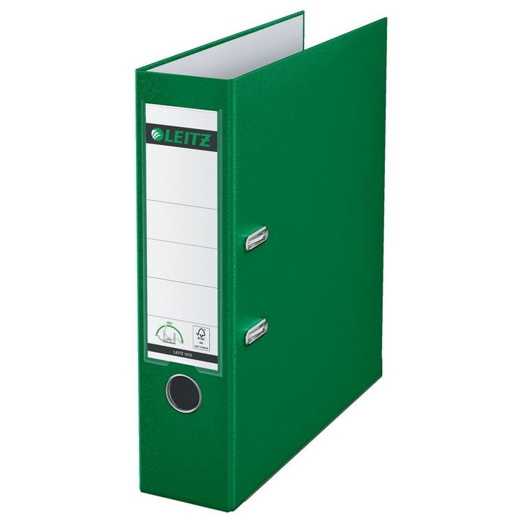 Produktbild: Leitz Ordner 1010 DIN A4 R&uuml;ckenbreite: 80mm Gr&uuml;n 2 B&uuml;gel 10105055