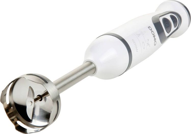 Produktbild: DOMO DO1089M Stabmixer 600 W mit Messbecher, Mixstab f&uuml;r Suppen, Schneebesenaufsatz, mit Zerkleinereraufsatz Wei&szlig;