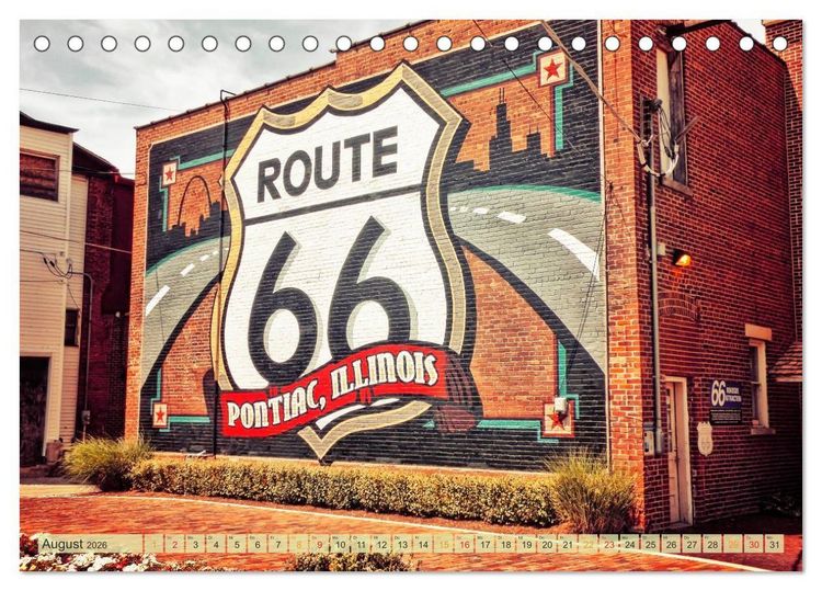 Produktbild: Nostalgie auf 2451 Meilen - Route 66 (Tischkalender 2026 DIN A5 quer), CALVENDO Monatskalender