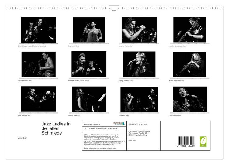 Produktbild: Jazz Ladies in der alten Schmiede (Wandkalender 2026 DIN A3 quer), CALVENDO Monatskalender