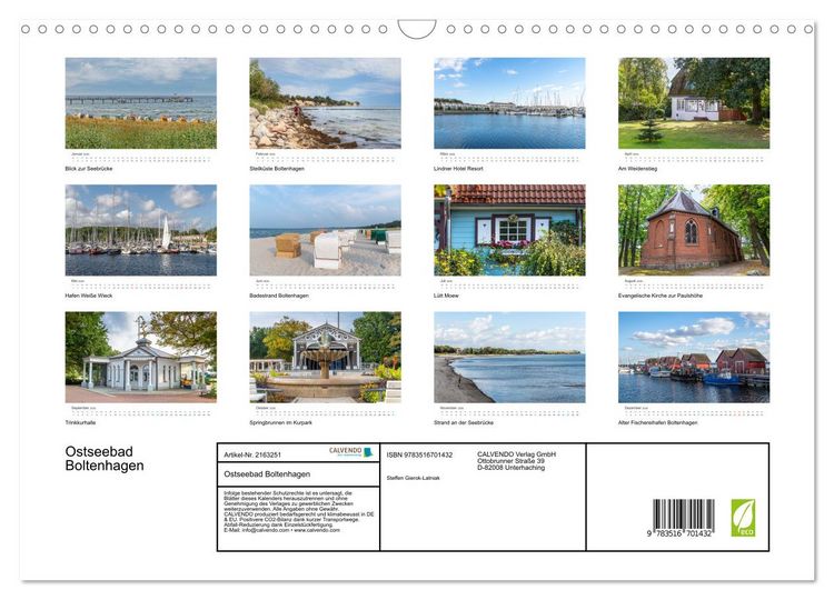 Produktbild: Ostseebad Boltenhagen (Wandkalender 2026 DIN A3 quer), CALVENDO Monatskalender