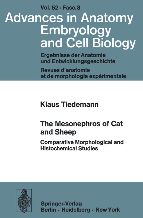 Produktbild: The Mesonephros of Cat and Sheep