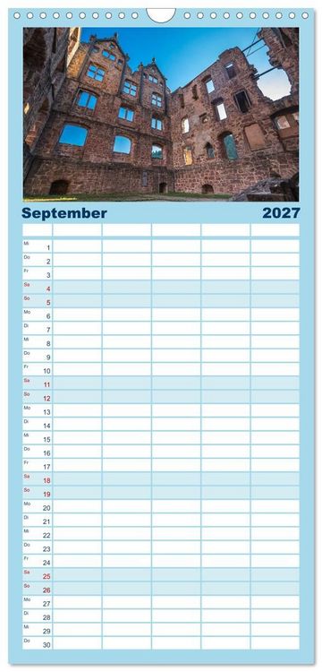 Produktbild: Familienplaner 2027 - Romantische Ruinen mit 5 Spalten (Wandkalender, 21 x 45 cm) CALVENDO