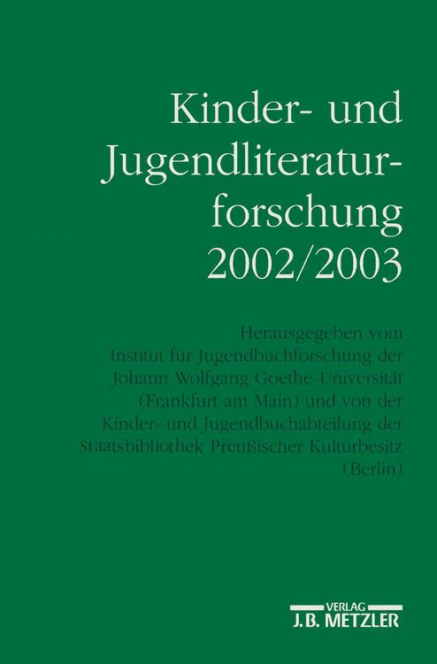 Produktbild: Kinder- und Jugendliteraturforschung 2002/2003