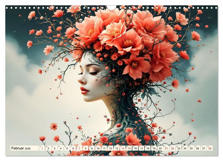 Produktbild: Florale Verwandlung (Wandkalender 2026 DIN A3 quer), CALVENDO Monatskalender