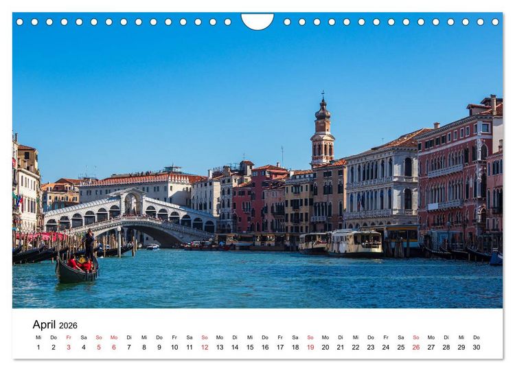 Produktbild: Unterwegs in Venedig (Wandkalender 2026 DIN A4 quer), CALVENDO Monatskalender