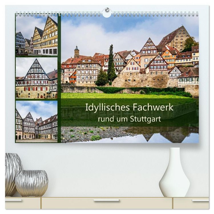 Produktbild: Idyllisches Fachwerk rund um Stuttgart (hochwertiger Premium Wandkalender 2027 DIN A2 quer), Kunstdruck in Hochglanz