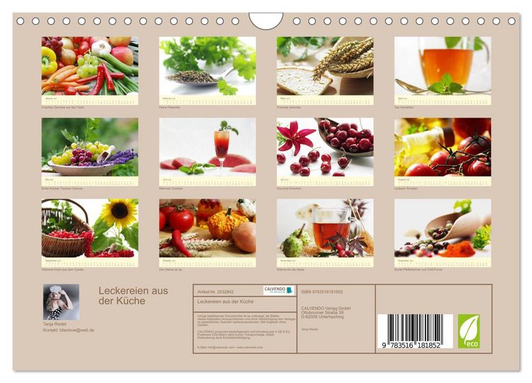Produktbild: Leckereien aus der K&uuml;che (Wandkalender 2026 DIN A4 quer), CALVENDO Monatskalender
