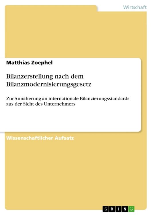 Produktbild: Bilanzerstellung nach dem Bilanzmodernisierungsgesetz