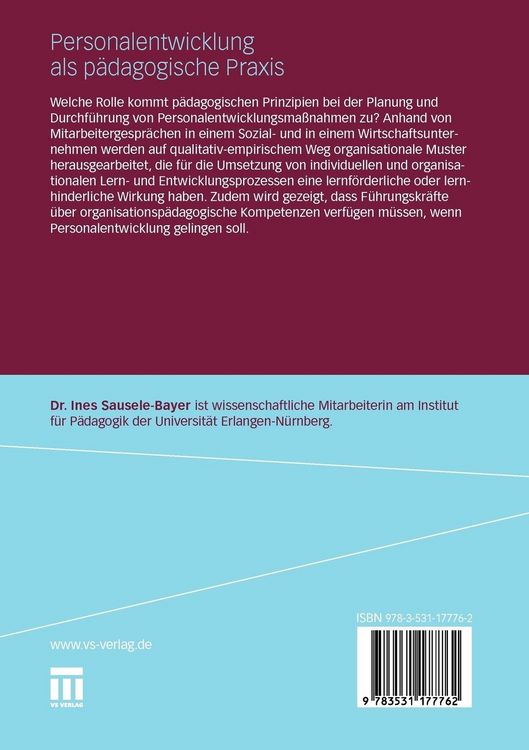 Produktbild: Personalentwicklung als p&auml;dagogische Praxis