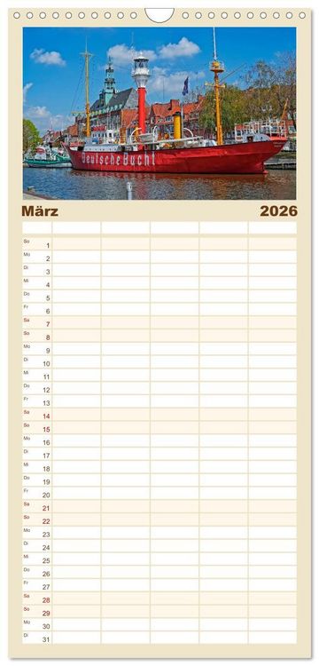 Produktbild: Familienplaner 2026 - Mein Ostfriesland mit 5 Spalten (Wandkalender, 21 x 45 cm) CALVENDO