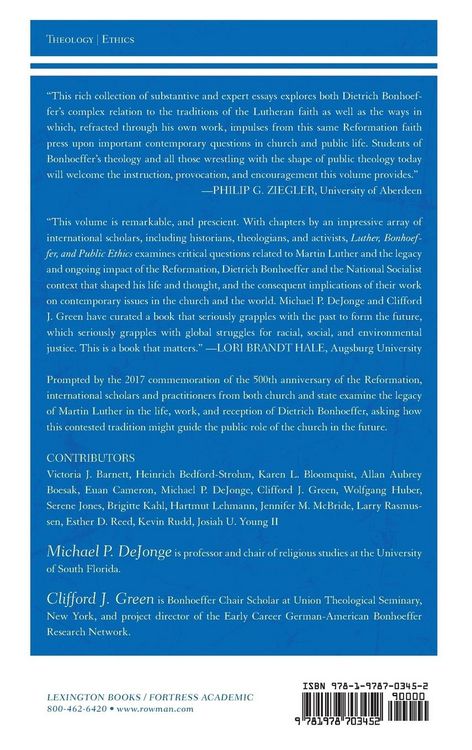 Produktbild: Luther, Bonhoeffer, and Public Ethics
