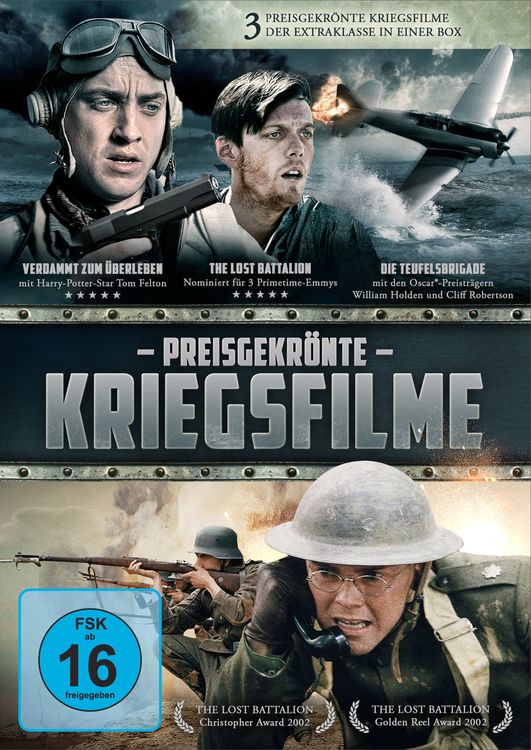 Produktbild: Preisgekr&ouml;nte Kriegsfilme - Die Teufelsbrigade, Verdammt zum &Uuml;berleben, The Lost Battalion [3 DVDs]