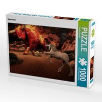 Produktbild: CALVENDO Puzzle Roter Stier | 1000 Teile Lege-Gr&ouml;&szlig;e 64x48cm Foto-Puzzle f&uuml;r gl&uuml;ckliche Stunden