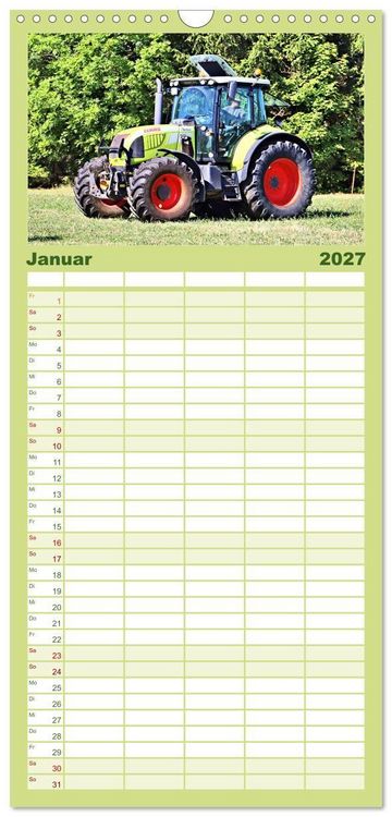 Produktbild: Familienplaner 2027 - M&auml;nnerspielzeug Traktor Inspirationen mit 5 Spalten (Wandkalender, 21 x 45 cm) CALVENDO
