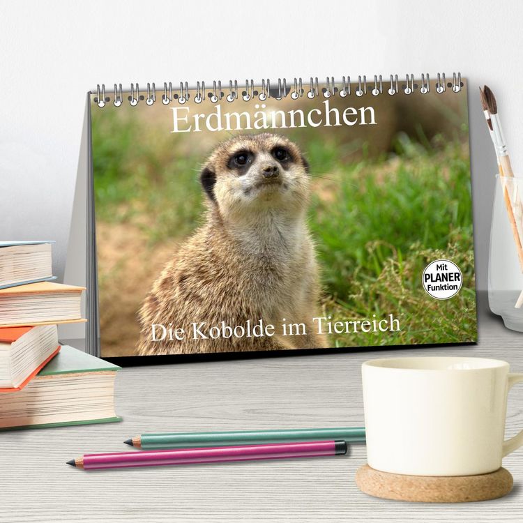 Produktbild: Erdm&auml;nnchen - Die Kobolde im Tierreich (Tischkalender 2026 DIN A5 quer), CALVENDO Monatskalender