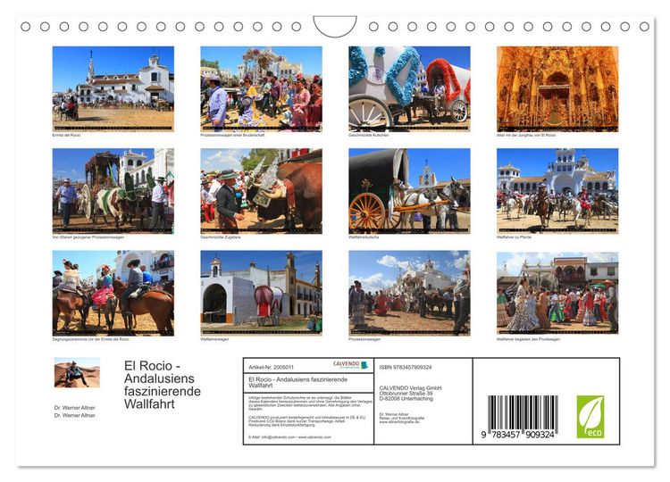 Produktbild: El Rocio - Andalusiens faszinierende Wallfahrt (Wandkalender 2026 DIN A4 quer), CALVENDO Monatskalender