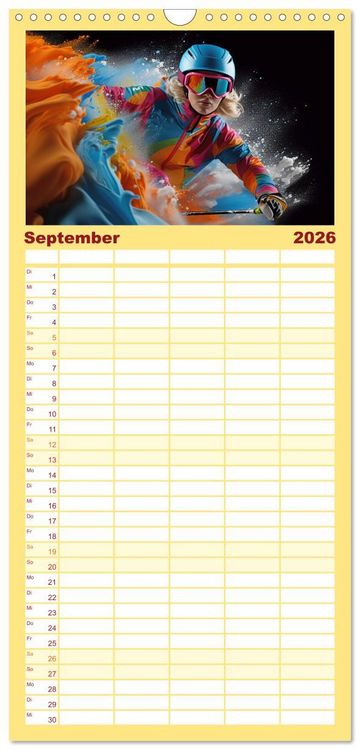 Produktbild: Familienplaner 2026 - Sportarten mit 5 Spalten (Wandkalender, 21 x 45 cm) CALVENDO