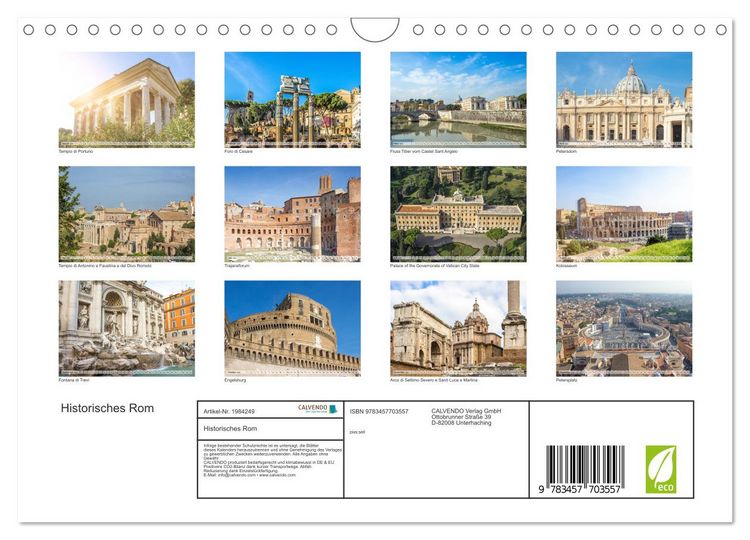 Produktbild: Historisches Rom (Wandkalender 2026 DIN A4 quer), CALVENDO Monatskalender