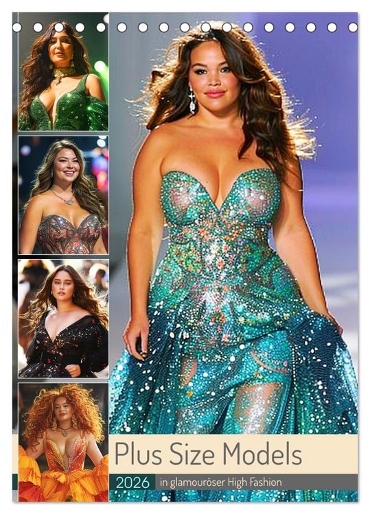 Produktbild: Plus Size Models in glamour&ouml;ser High Fashion (Tischkalender 2026 DIN A5 hoch), CALVENDO Monatskalender