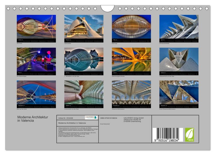 Produktbild: Moderne Architektur in Valencia (Wandkalender 2026 DIN A4 quer), CALVENDO Monatskalender