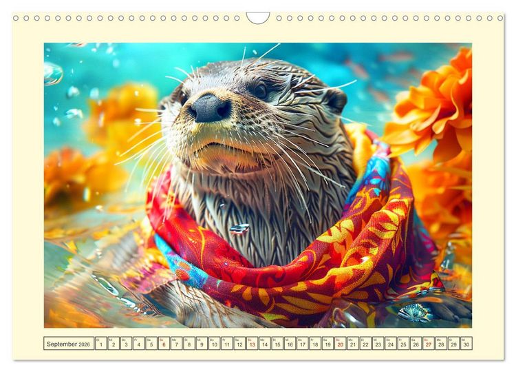 Produktbild: Modische Welle im Fischotter-Land. Charme und Stil (Wandkalender 2026 DIN A3 quer), CALVENDO Monatskalender