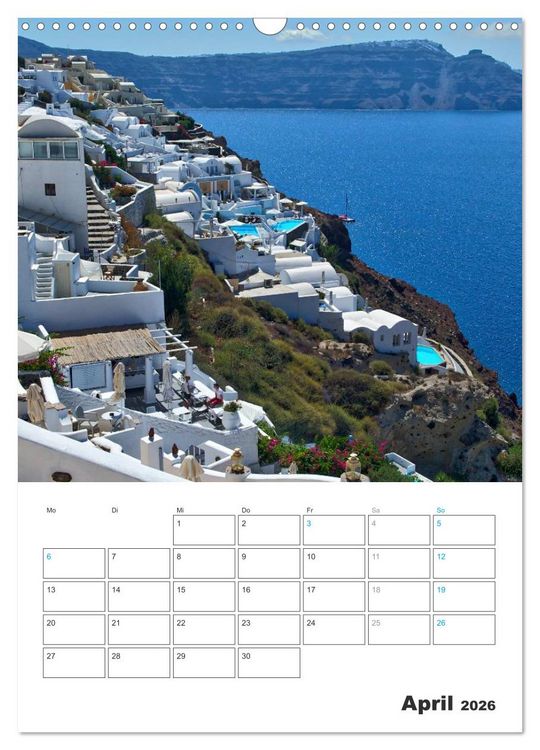 Produktbild: Santorin - Trauminsel Griechenlands (Wandkalender 2026 DIN A3 hoch), CALVENDO Monatskalender