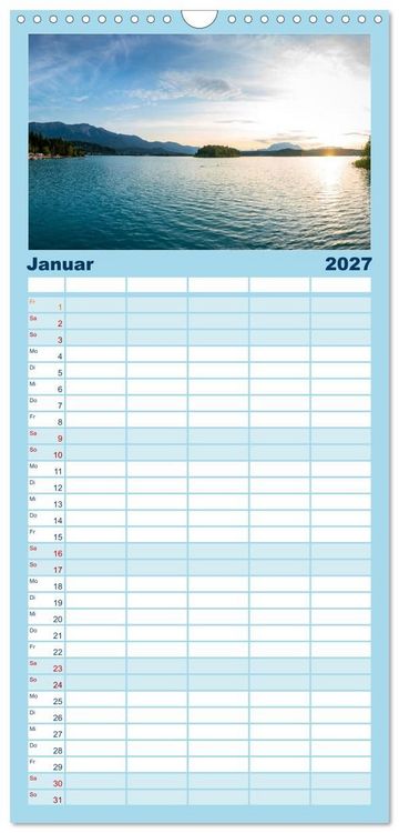 Produktbild: Familienplaner 2027 - Der wundersch&ouml;ne Faaker See in K&auml;rnten mit 5 Spalten (Wandkalender, 21 x 45 cm) CALVENDO