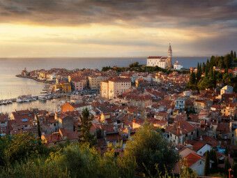 Produktbild: CALVENDO Puzzle Piran im Abendlicht | 1000 Teile Lege-Gr&ouml;&szlig;e 64 &times; 48 cm Foto-Puzzle f&uuml;r gl&uuml;ckliche Stunden