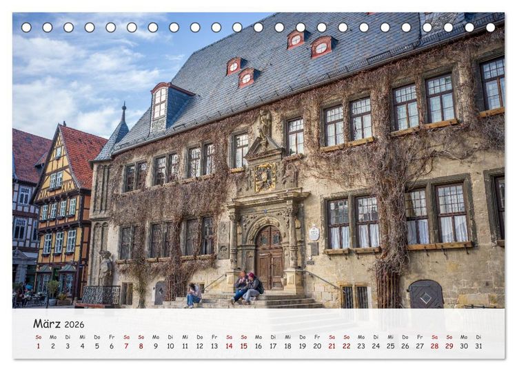 Produktbild: Quedlinburg - Die historische Altstadt (Tischkalender 2026 DIN A5 quer), CALVENDO Monatskalender