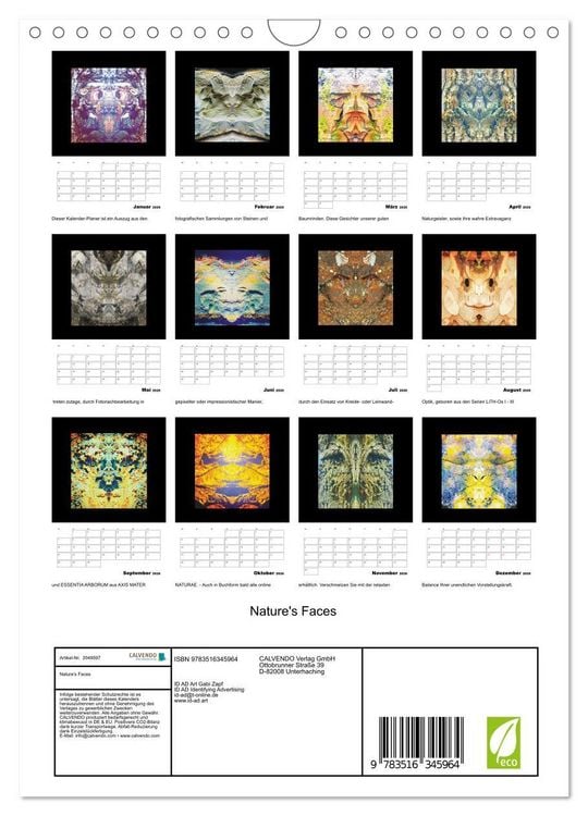 Produktbild: Nature's Faces (Wandkalender 2026 DIN A4 hoch), CALVENDO Monatskalender