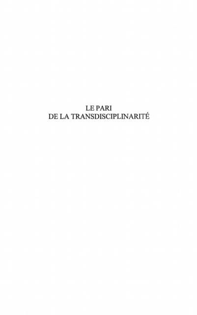 Produktbild: Le Pari De La Transdisciplinarite