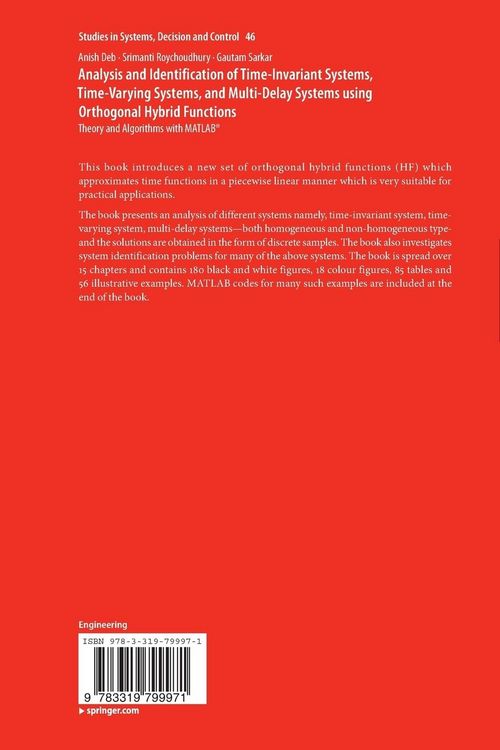 Produktbild: Analysis and Identification of Time-Invariant Systems, Time-Varying Systems, and Multi-Delay Systems using Orthogonal Hybrid Functions