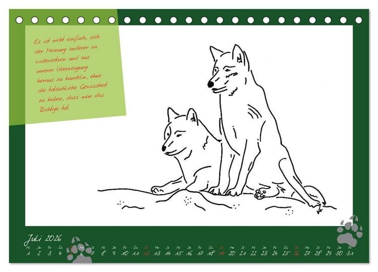 Produktbild: Der kleine GROSSE Wolf - Kalender (Tischkalender 2026 DIN A5 quer), CALVENDO Monatskalender