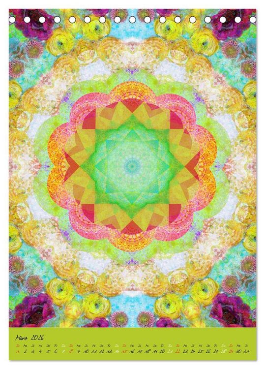 Produktbild: MANDALAS der Natur (Tischkalender 2026 DIN A5 hoch), CALVENDO Monatskalender