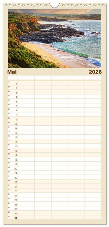 Produktbild: Familienplaner 2026 - Cornwall - Einzigartig mit 5 Spalten (Wandkalender, 21 x 45 cm) CALVENDO