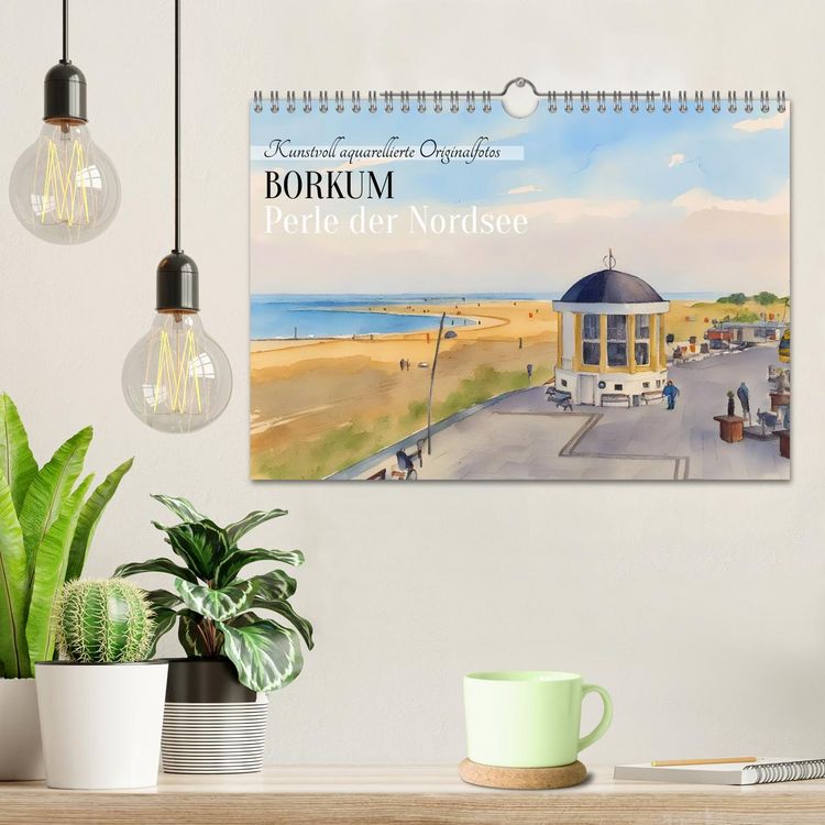 Produktbild: BORKUM Perle der Nordsee (Wandkalender 2026 DIN A4 quer), CALVENDO Monatskalender