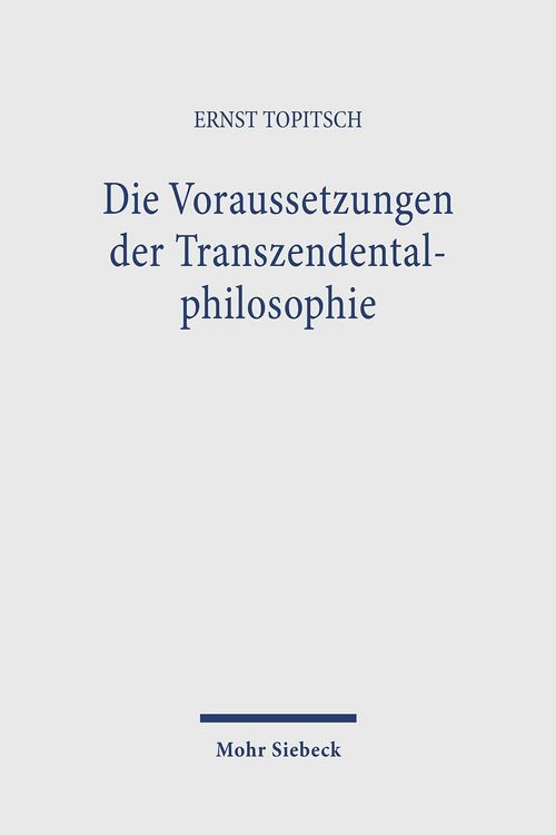 Produktbild: Die Voraussetzungen der Transzendentalphilosophie