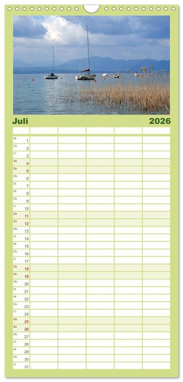 Produktbild: Familienplaner 2026 - Impressionen vom Gardasee mit 5 Spalten (Wandkalender, 21 x 45 cm) CALVENDO