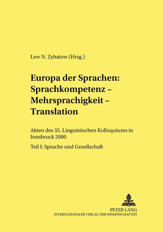 Produktbild: Europa der Sprachen: Sprachkompetenz &ndash; Mehrsprachigkeit &ndash; Translation