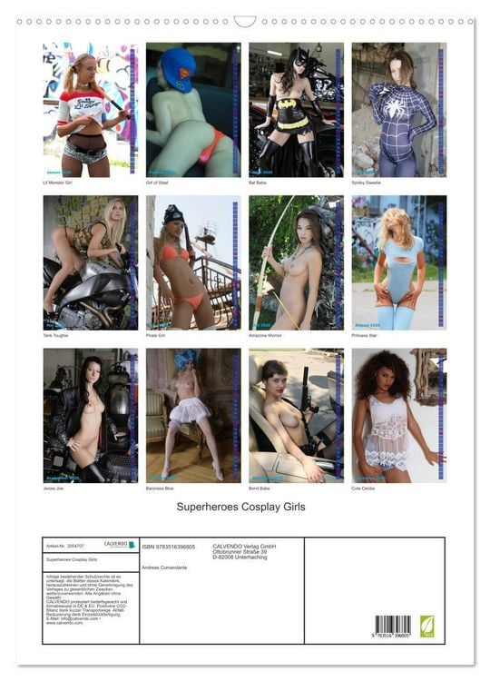 Produktbild: Superheroes Cosplay Girls (Wandkalender 2026 DIN A2 hoch), CALVENDO Monatskalender