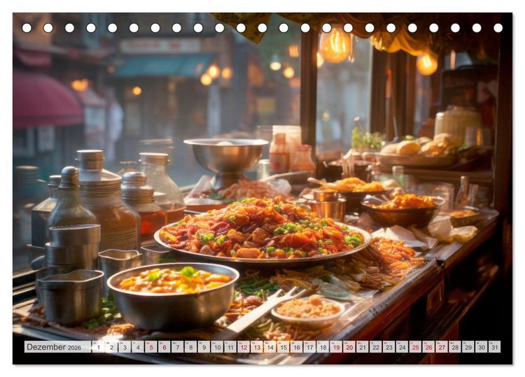 Produktbild: STREET FOOD Genuss International (Tischkalender 2026 DIN A5 quer), CALVENDO Monatskalender